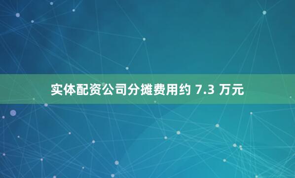 实体配资公司分摊费用约 7.3 万元